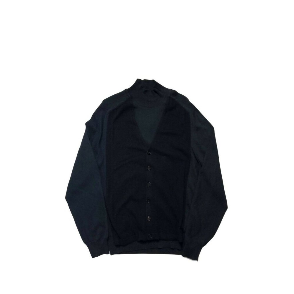Maison Margiela 2016 L/XL Pullover Knit Mockneck Sweater Cardigan - Black Italy